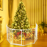 NNECW Wide Baby Safety Gate with 6-Panel Fence for Toddler-White