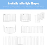NNECW Wide Baby Safety Gate with 6-Panel Fence for Toddler-White