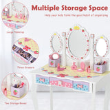 NNECW Vanity Set with Tri-fold Mirror for Kids-White