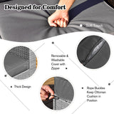 NNECW  8-Piece Outdoor Grey PE Rattan Conversation Set with Washable Cushion Covers-Grey
