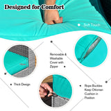 NNECW  8-Piece Outdoor Grey PE Rattan Conversation Set with Washable Cushion Covers-Green