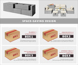 NNECW  8-Piece Outdoor Grey PE Rattan Conversation Set with Washable Cushion Covers-White