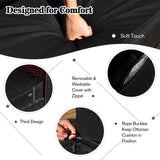 NNECW  8 Pieces Outdoor PE Rattan Conversation Set with Washable Cushion Covers-Black