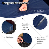 NNECW  8 Pieces Outdoor PE Rattan Conversation Set with Washable Cushion Covers-Navy