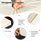 NNECW  8 Pieces Outdoor PE Rattan Conversation Set with Washable Cushion Covers-White