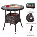 NNECW 4-Piece Patio Wicker Furniture Set with Cushion-Black