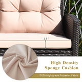 NNECW 4-Piece Rattan Chair Set with Loveseat & Coffee table for Patio