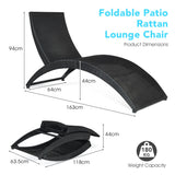 NNECW Foldable Rattan Wicker Lounge Chair with Cushion for Garden & Patio Grey