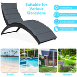 NNECW Foldable Rattan Wicker Lounge Chair with Cushion for Garden & Patio Grey