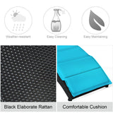 NNECW Foldable Rattan Wicker Lounge Chair with Cushion for Garden & Patio Turquoise