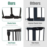 NNECW Wide Baby Safety Gate with 8-Panel Fence for Toddler-Black