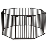 NNECW Wide Baby Safety Gate with 8-Panel Fence for Toddler-Black