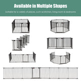 NNECW Wide Baby Safety Gate with 8-Panel Fence for Toddler-Black