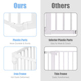 NNECW Wide Baby Safety Gate with 8-Panel Fence for Toddler-White