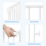 NNECW Wide Baby Safety Gate with 8-Panel Fence for Toddler-White