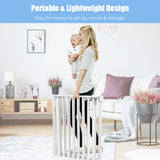 NNECW Wide Baby Safety Gate with 8-Panel Fence for Toddler-White