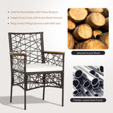 NNECW Set of 2 Outdoor Dining Chairs PE Wicker Patio for Porch Garden