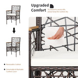 NNECW Set of 2 Outdoor Dining Chairs PE Wicker Patio for Porch Garden