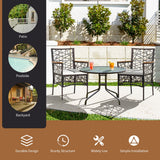 NNECW Set of 2 Outdoor Dining Chairs PE Wicker Patio for Porch Garden