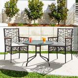 NNECW Set of 2 Outdoor Dining Chairs PE Wicker Patio for Porch Garden