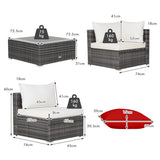 NNECW 7 Piece Patio Rattan Conversation Set with Seat &amp Back Cushions  for Backyard