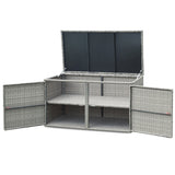 NNECW 0.33m Patio Rattan Storage Container Box with Shelf -Grey