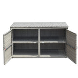 NNECW 0.33m Patio Rattan Storage Container Box with Shelf -Grey