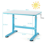 NNECW Kids Study Chair and Desk Set with Adjustable Height-Blue-Table