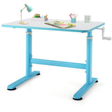 NNECW Kids Study Chair and Desk Set with Adjustable Height-Blue-Table