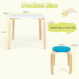 NNECW 5 Pieces Kids Table &amp Chair Set for Kids Room-Multicolour