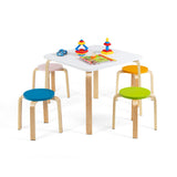 NNECW 5 Pieces Kids Table &amp Chair Set for Kids Room-Multicolour