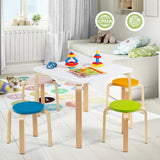 NNECW 5 Pieces Kids Table &amp Chair Set for Kids Room-Multicolour