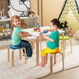 NNECW 5 Pieces Kids Table &amp Chair Set for Kids Room-Multicolour