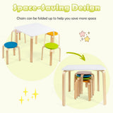 NNECW 5 Pieces Kids Table &amp Chair Set for Kids Room-Multicolour