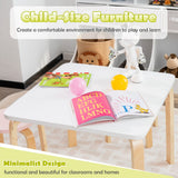 NNECW 5 Pieces Kids Table &amp Chair Set for Kids Room-Macaroon