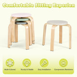 NNECW 5 Pieces Kids Table &amp Chair Set for Kids Room-Macaroon