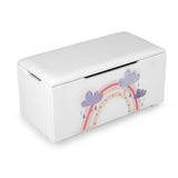 NNECW Upholstered Toy Storage Ottoman Bench with Removable Lid for Kids-White