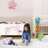 NNECW Upholstered Toy Storage Ottoman Bench with Removable Lid for Kids-White