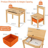 NNECW  Kids Table and Chair Set with Storage Space for Toddlers
