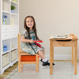NNECW  Kids Table and Chair Set with Storage Space for Toddlers