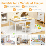 NNECW Children Art Activity Table and Chair Set with 6 Canvas Storage Space