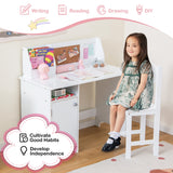 NNECW Kids Desk and Chair Set with Hutch & Bulletin Board