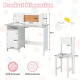 NNECW Kids Desk and Chair Set with Hutch & Bulletin Board