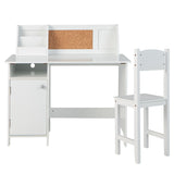 NNECW Kids Desk and Chair Set with Hutch & Bulletin Board