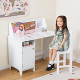 NNECW Kids Desk and Chair Set with Hutch & Bulletin Board