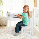 NNECW Toddler Activity Table Chair Set with Paper Roll Holder for Drawing Studying