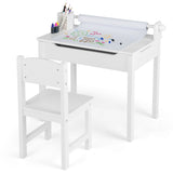 NNECW Toddler Activity Table Chair Set with Paper Roll Holder for Drawing Studying