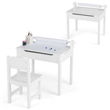 NNECW Toddler Activity Table Chair Set with Paper Roll Holder for Drawing Studying