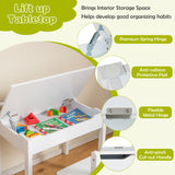 NNECW Toddler Activity Table Chair Set with Paper Roll Holder for Drawing Studying