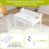 NNECW Toddler Activity Table Chair Set with Paper Roll Holder for Drawing Studying